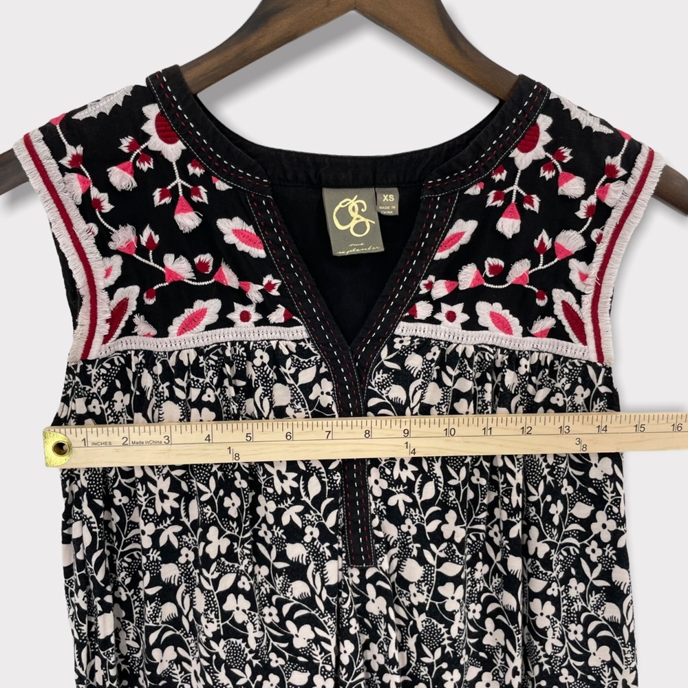 Anthropologie One September Austin Floral Embroidered Top Size XS - Picture 5 of 9